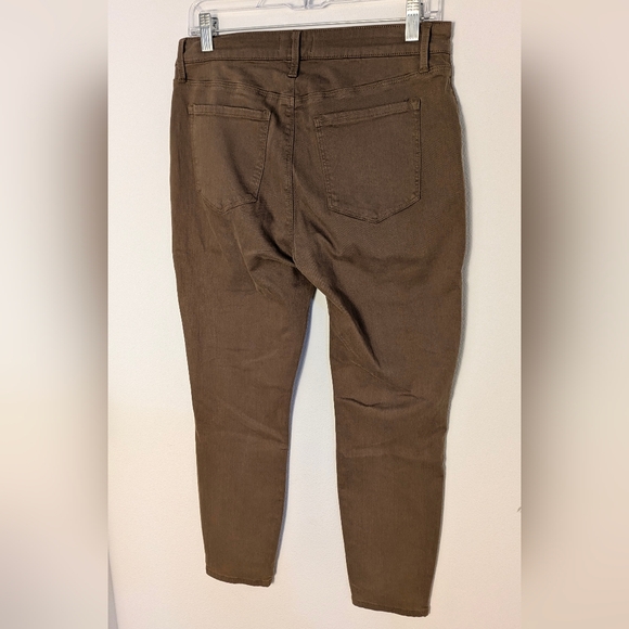 Pistola Jeans Womens Brown Moto Ankle Faux Zipper Pants Stretchy Punk Sz 29 EUC - Picture 6 of 12